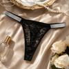 Lingerie Rhinestone Belt Women's Thongs Mesh Hollow Out Lace Thongs Low Waist Underwear T-back Briefs Hot Wife Gift