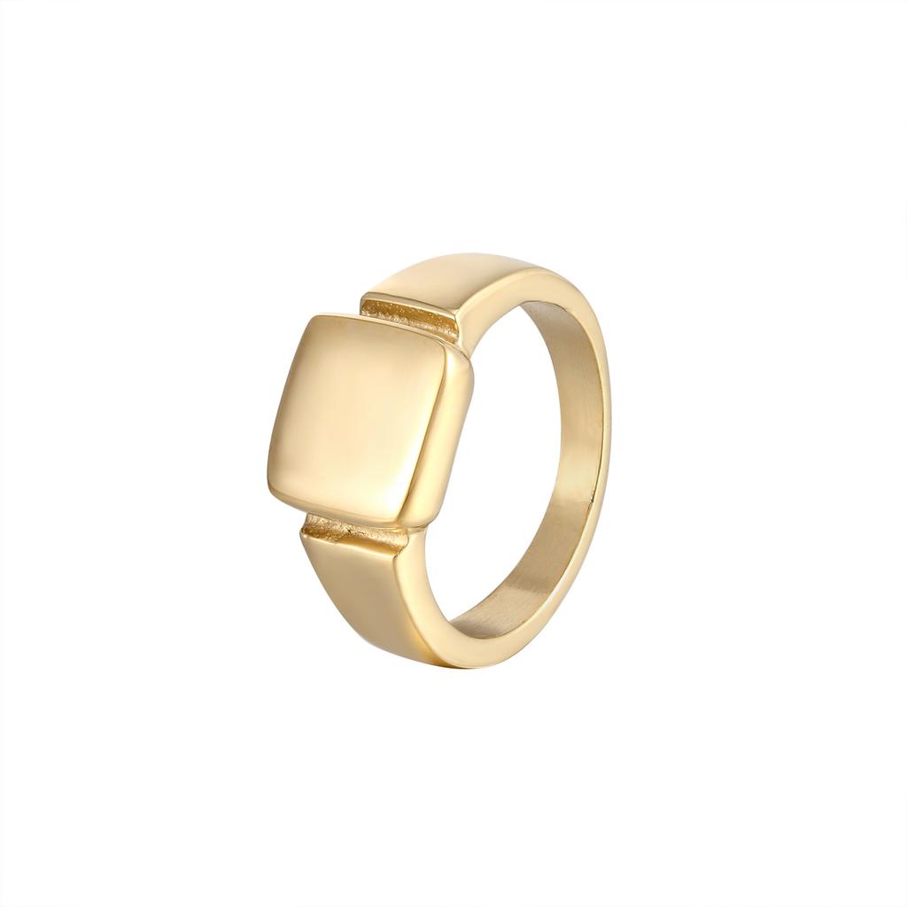 Titanium Steel Ring Style Simple Diamond Design French Elegance Versatile Personality Streamlined Index Finger