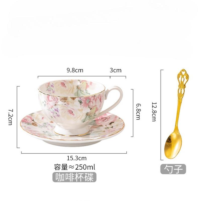 

Floral Ceramic Afternoon Tea Cup Coffee Cups Teapot Tea Kettle Flower Tea Mug Water Cup Breakfast Cups Milk Mug Juice Mugs 201-300ml