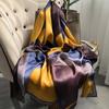 Silk Scarf Women'S Versatile Light Luxury Calla Lily Long Mulberry Silk Scarf Anti-Sun Shawl