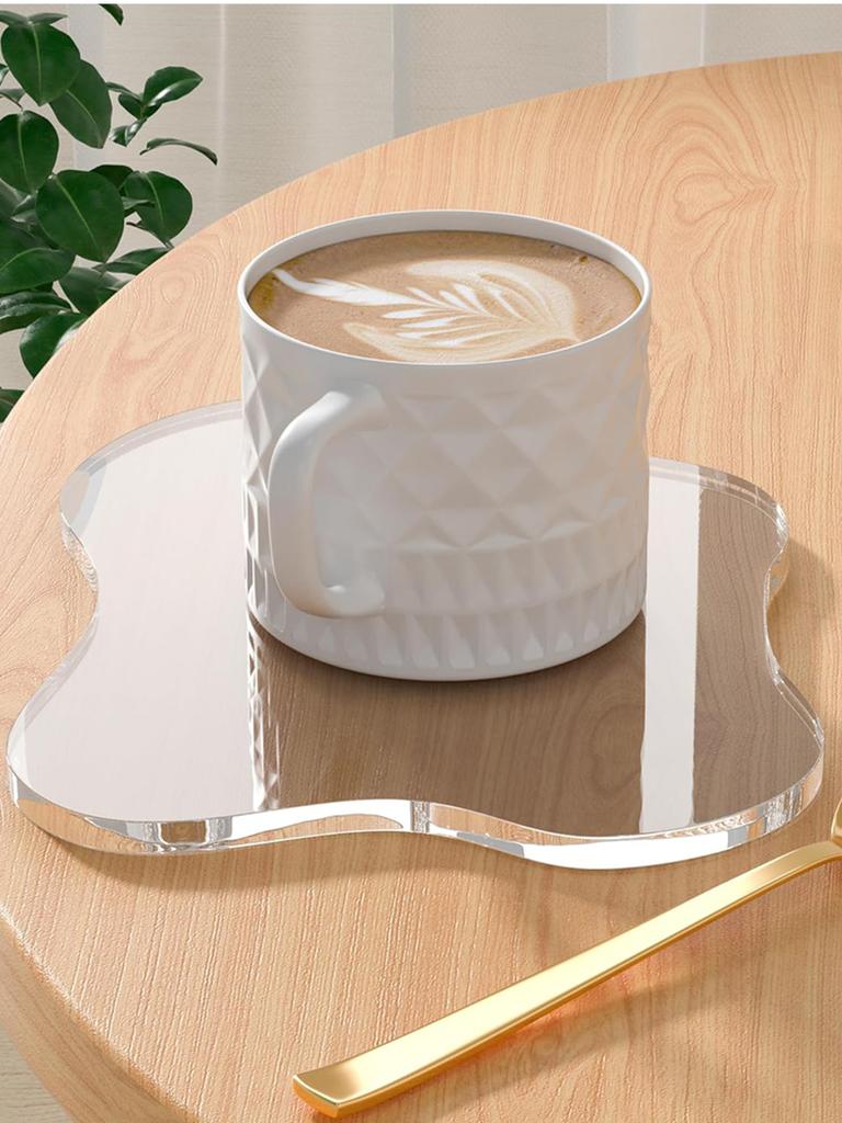 1/2pcs Acrylic Transparent Coasters Irregular Cloud-shaped Coffee Cups Drink Coasters Table Decorations Bar Decorations