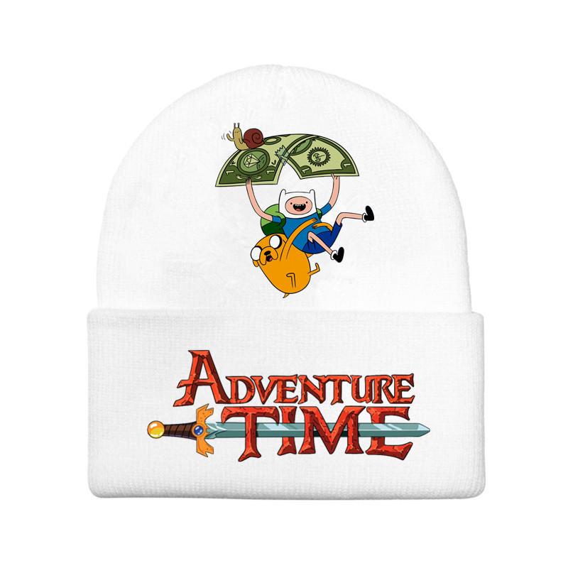 Adventure Time Cartoon Print Acrylic Knit Hat Winter Warm Unisex Beanie For Adults Teens
