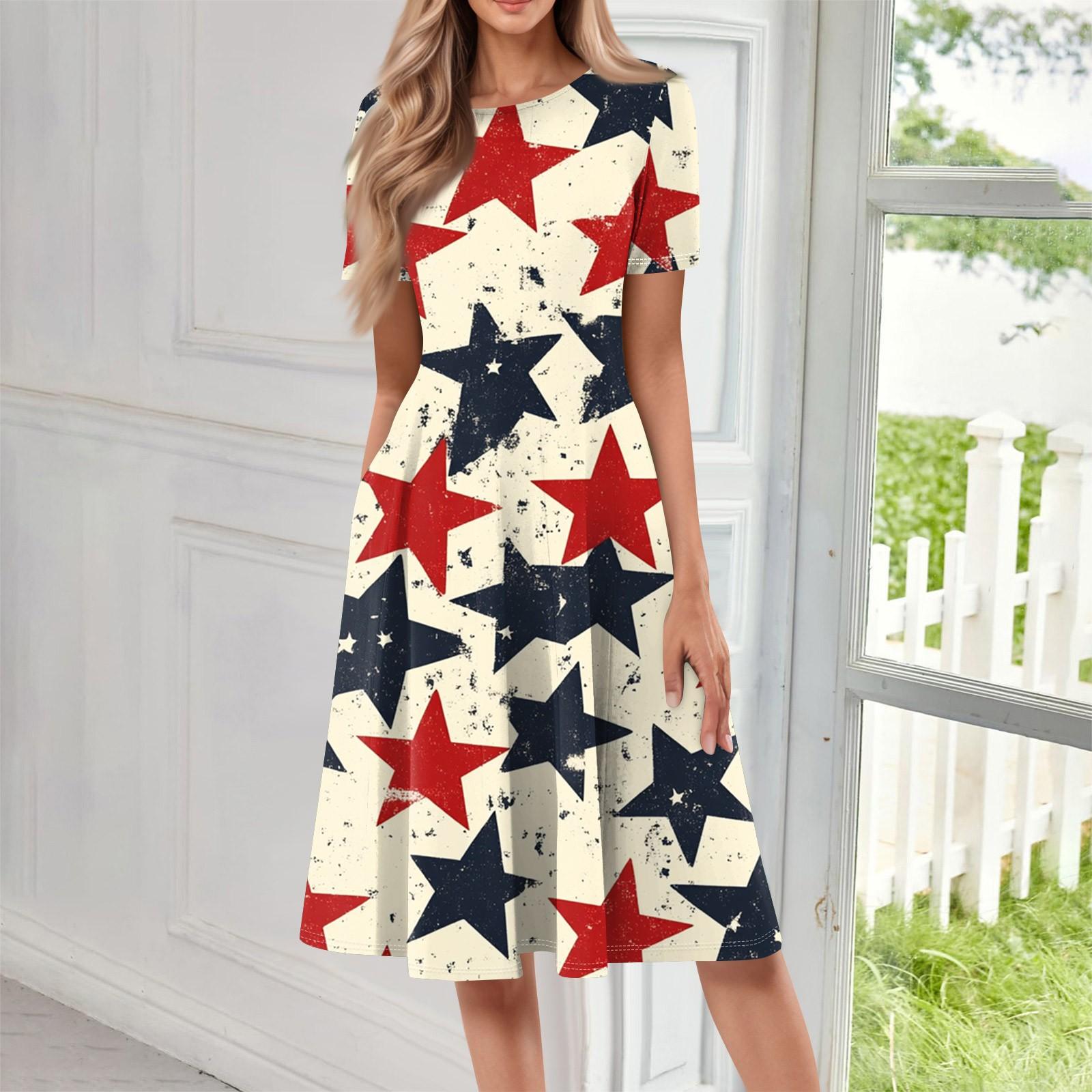 

Женское свободное повседневное и модное платье с круглым вырезом и короткими рукавами, средней длины с принтом XL хаки