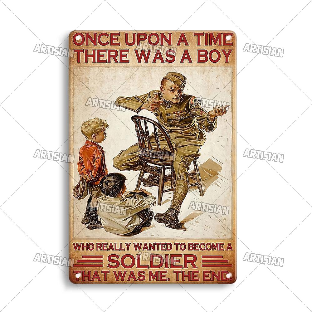 Artisian Army Metal Plate Soldier Tin Plaque Patriotism War Decorative Sign Wall Decor Garage Bar Pub Club Hotel Kitchen Home
