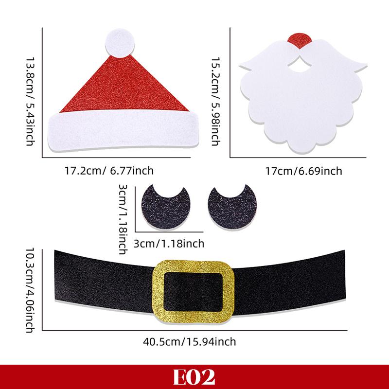 Christmas Door Window Stickers Felt Cloth Cartoon Snowman Santa Claus Elk Wall Sticker for Winter Xmas Noel Happy New Year Decor