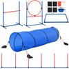 Dog Agility Training Equipment 5 PCS Set with Hurdles Tunnel Jump Ring
