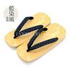 Takeharu Yellow Chiba Geta Made In with a Sanded Sole and Sponge Size Extra Indigo Dye Style Men's Sandals, Japan, Sole, 3L, Large,