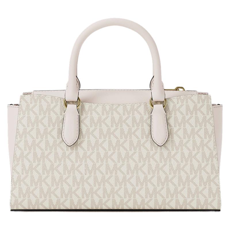 Michael Kors MK Arden Borsa a Tracolla Monogramma in Ecopelle Piccola da Donna Vaniglia-Bianco Crema 35S6G4XM1B-278