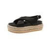 Summer New Intersection Woven Casual Cool Women's Shoes Linen Rope Thick-soled Muffin Sole Sandals Outer Wear Single Shoes
