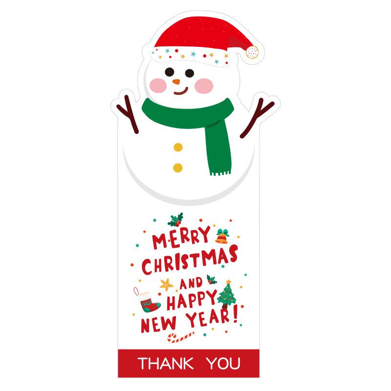

50pcs/pack Cute Merry Christmas Stickers 6*13cm Red Christmas Gift Decorative Sealing Stickers Packaging Box Label Christmas Tag 13x6cm