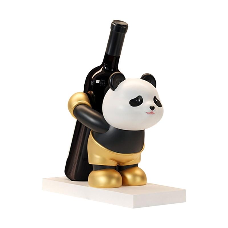 Resin Panda Wine Holders Panda Wine Rack For Stylishly Showcasing Wine Bottles In Kitchens Or Living Space Wine Display