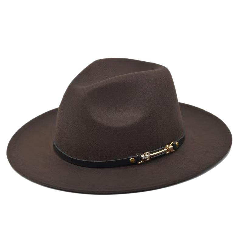 Popular European and American Classic Retro Woolen Top Hat Men's and Women's Fashion Flat-brimmed Church Top Hat Jazz Hat