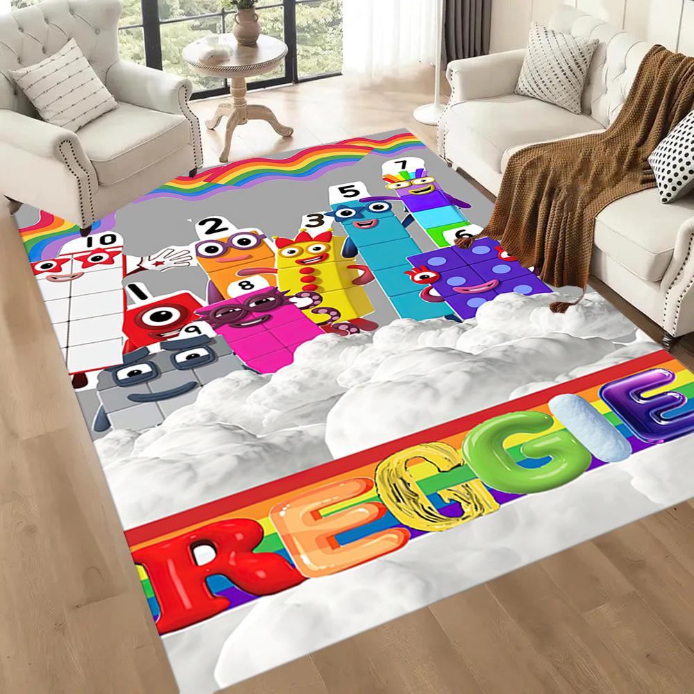 Numberblocks Area Rug Perfect for Entryway Outdoor Playrooms Foyer Anti-slip Rug Anime Office Decor Best for Christmas