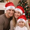 Fluffy Family Matching Santa Hat DAD MOM MINI Embroidered Plush Santa Cap  Home Decor