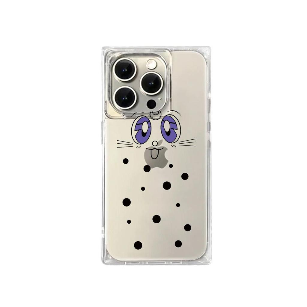 Clear Square Back Tube Case Protection For iPhone 11 16 ProMax 14 Pro Max 15 Plus 13 12 Anti-Oxygen,Line Animal Pattern Casing