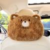 Cartoon Car Headrest Tissue Box Creative Plush Car Hanging Drawer Multifunctional Cute Car Tissue Box.