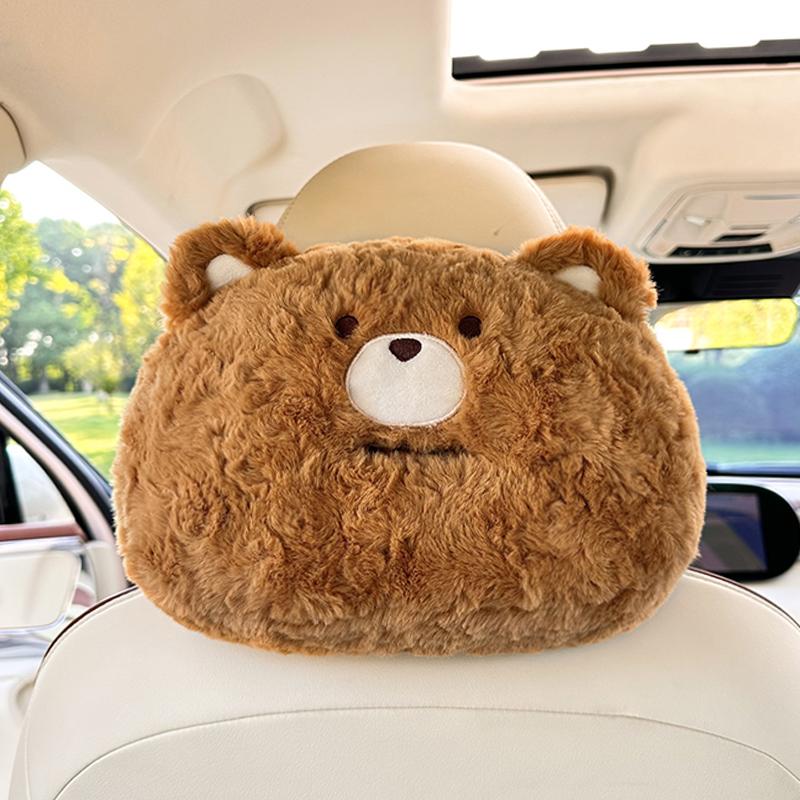 Cartoon Car Headrest Tissue Box Creative Plush Car Hanging Drawer Multifunctional Cute Car Tissue Box.