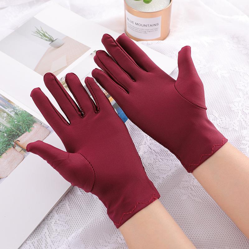 Damen Sonnenschutz Kurzarm Radfahren Überwurf Narben Spandex Einfarbig Etikette Handschuhe Mehrfarbig Atmungsaktiv Dünn Elastizität Weich