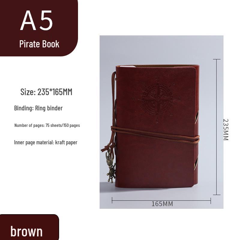 Piratisch Nautisches A5A6A7 Loseblatt-Notizbuch: Business-Stil Tragbarer Terminkalender