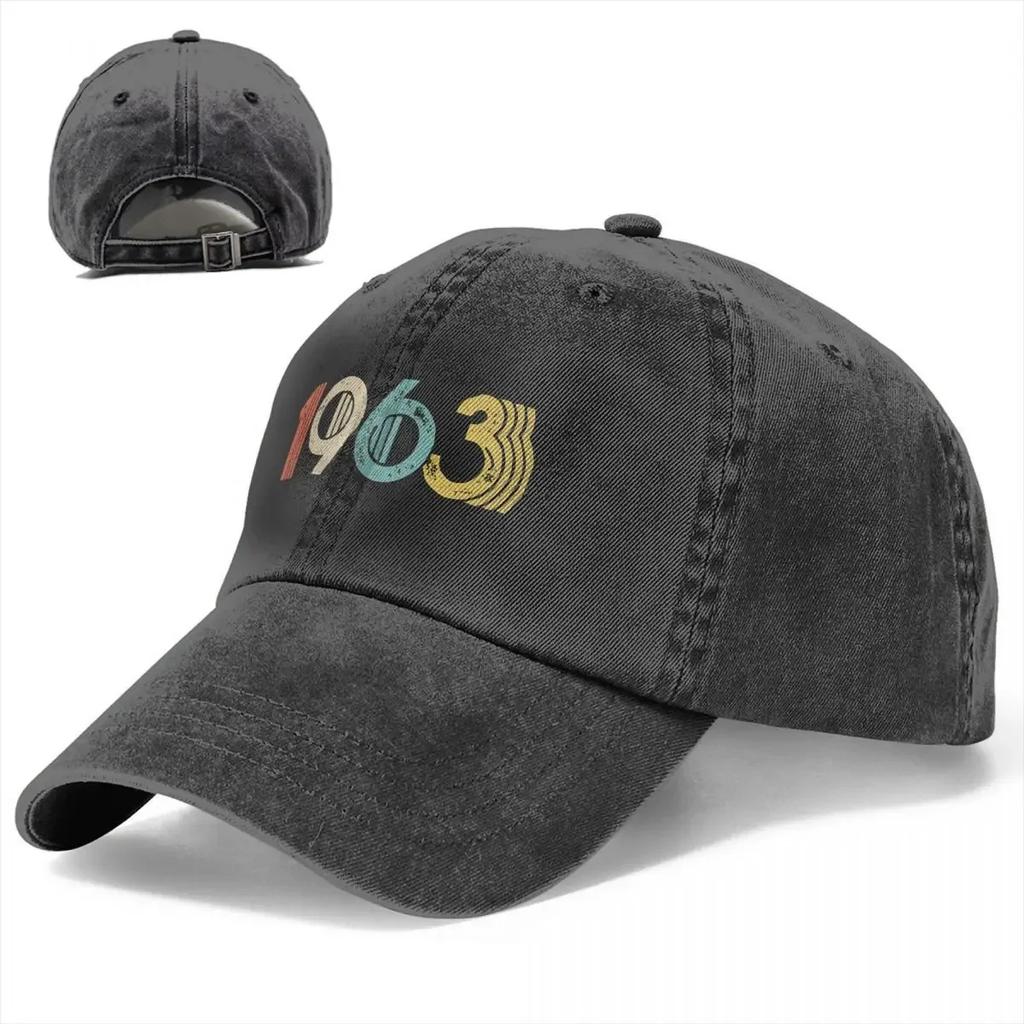 1963 Multicolor Hat Peaked Men Women's Cowboy Cap Vintage 55th Birthday Baseball Caps Personalized Visor Protect Hats