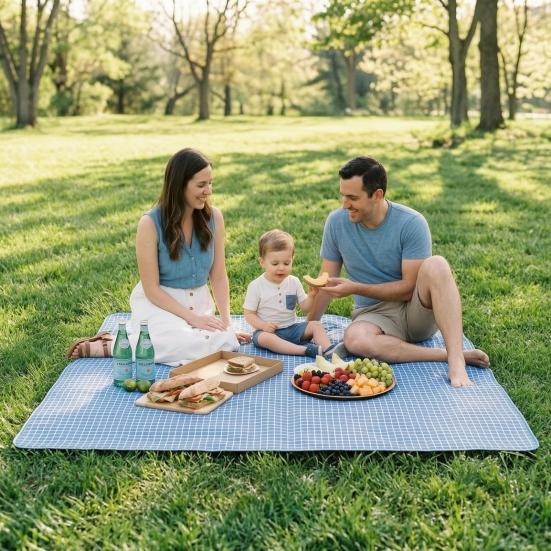 Picnic Mat Foldable Lightweight Picnic Rug with Storage Bag and Shoulder Strap