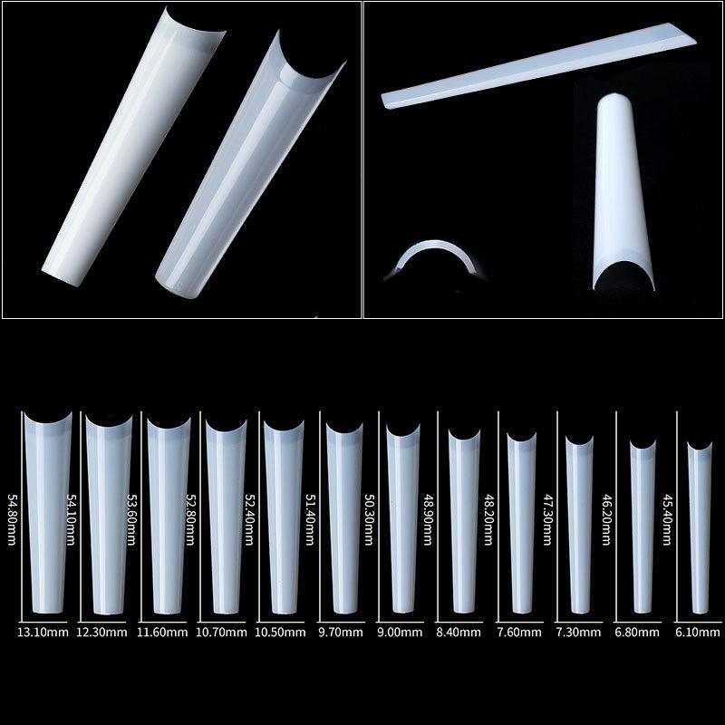 Nail Art Denim Nail Max Super Long Flat Head French False Nail Traceless Nail 504 Patch