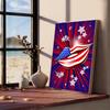 Eagle American Flag Self-adhesive Art Poster Retro Kraft Paper Sticker DIY Room Bar Cafe Stickers Wall Painting