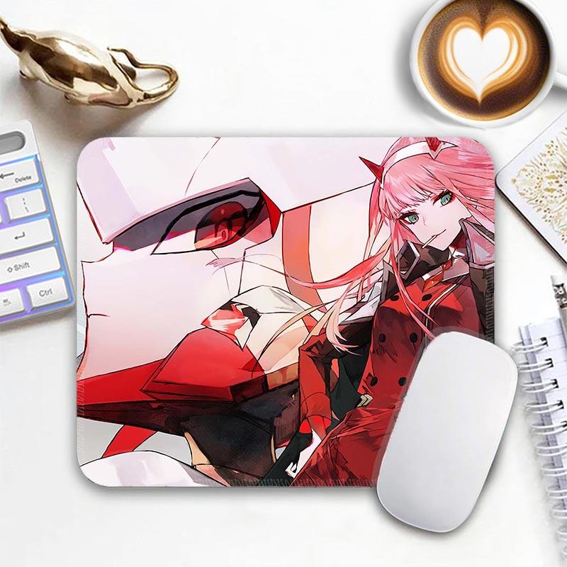Anime Kawii Standard Mouse Pad D_DARLING in the F_FRANXX Zero Two Gamer Small Mousepad Travel Mouse Mat Non-Slip Mousemat