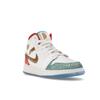 Zapatillas Air Jordan 1 Mid GS NC to Chi para Niños Blanco Oro Metálico Rojo Universitario FB2212-100