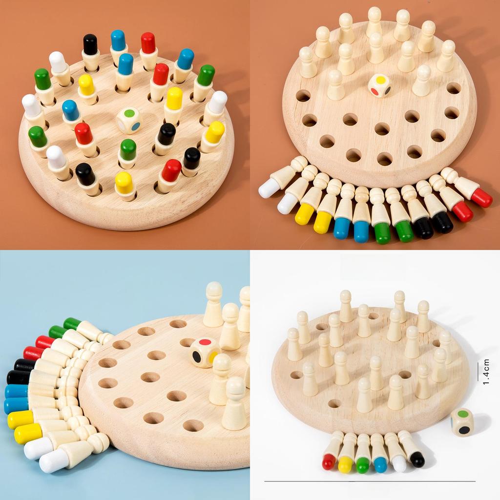 Wooden Childrens Color Memory Game For Early Education And Focus Development