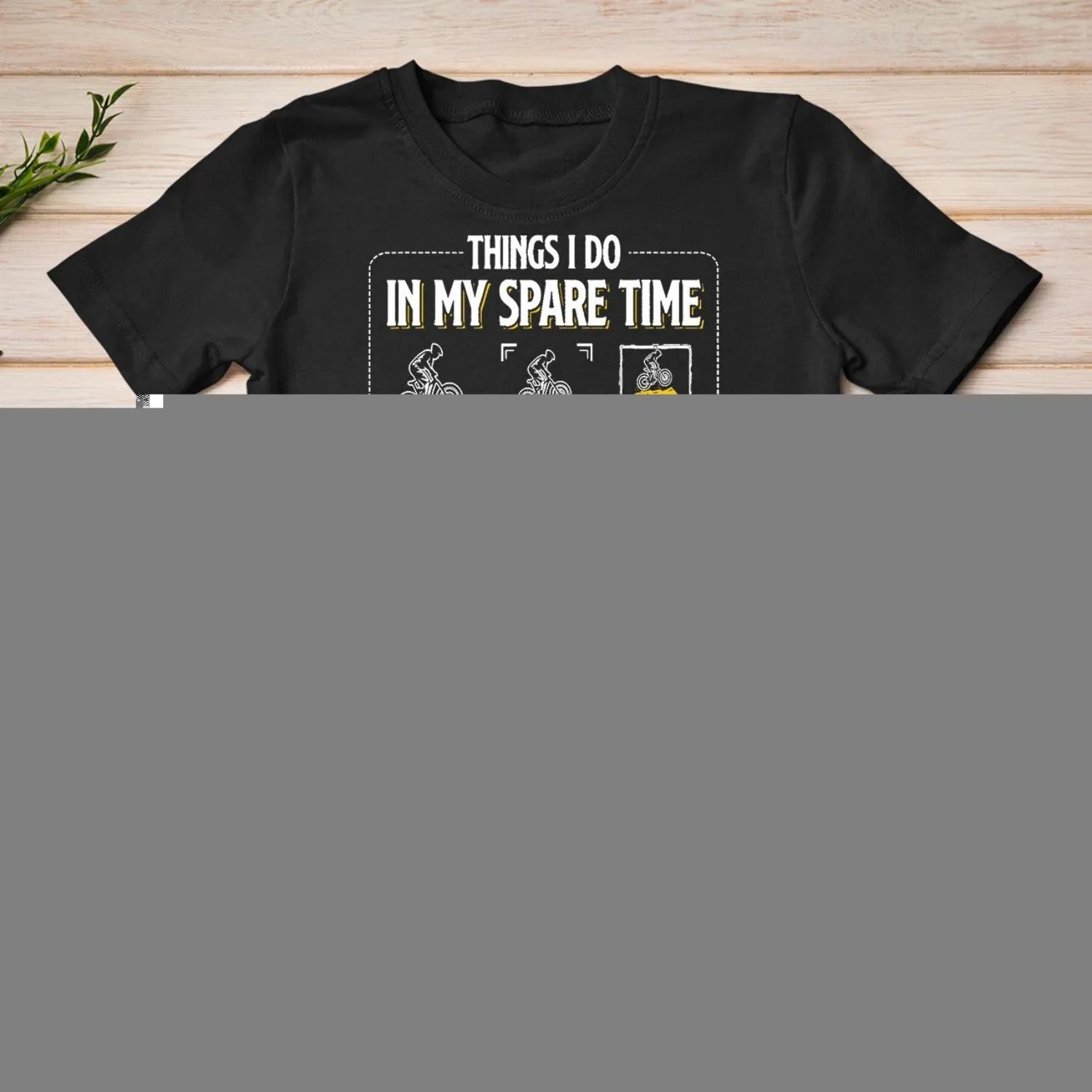 Things I Do In My Spare Time Funny Mountain Bike MTB Bicycle T shirt S чёрный