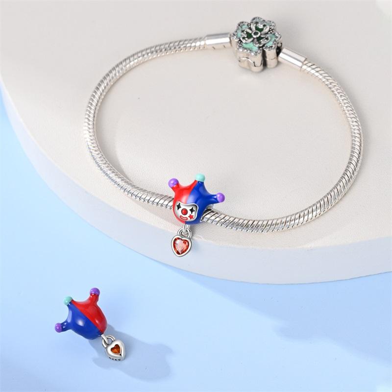 New copper Color Poker Ace Of Spades Circus Funny Clown Charm Bead Charms Bead Charms Compatible With 3mm Authentic Bracelets Do It Yourself Birthday