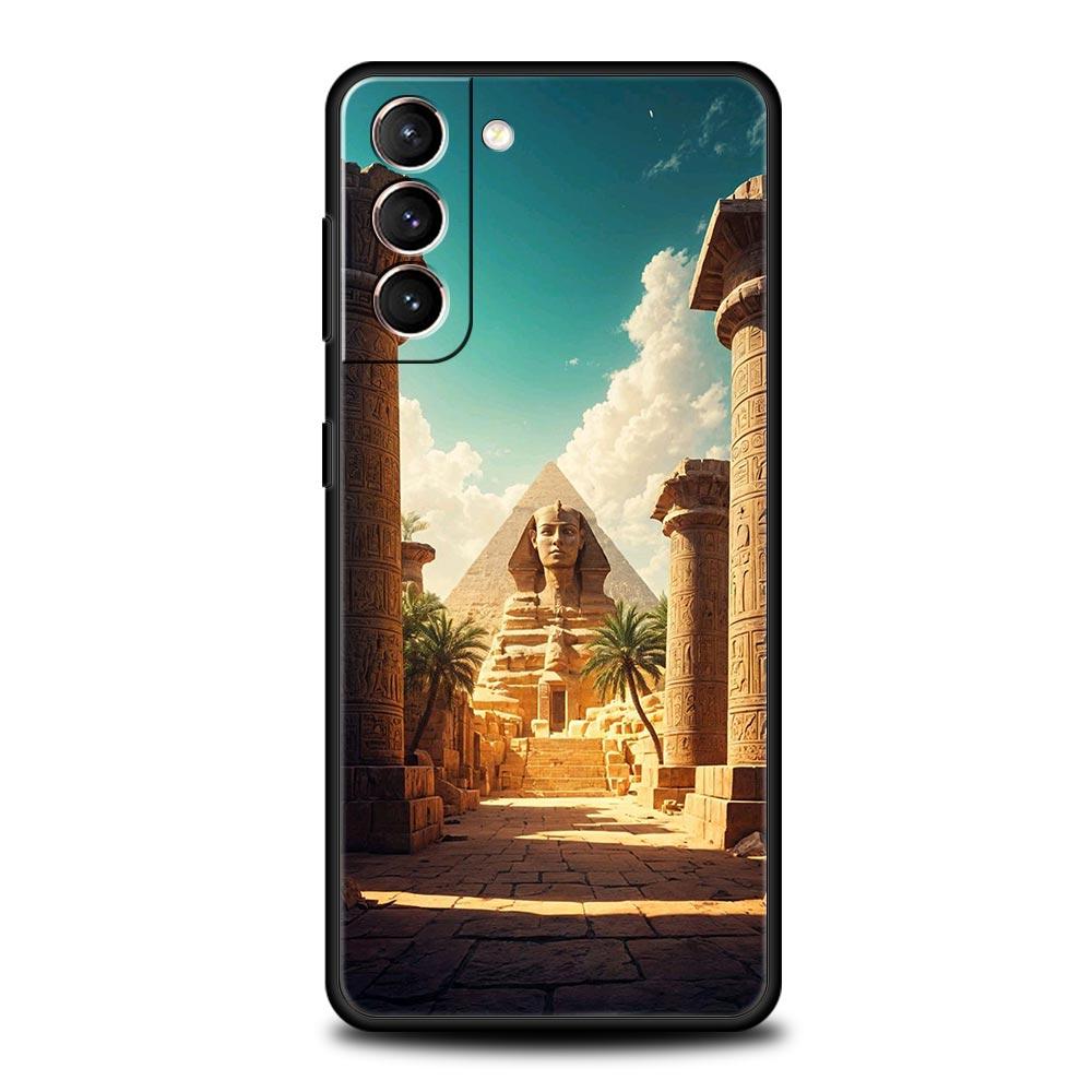 Ancient Egypt Egyptian God Pyramid Phone Case For Samsung Galaxy S25 Edge S24 S23 S22 S21 Ultra S20 FE 5G S10 S10E S9 Plus Cover