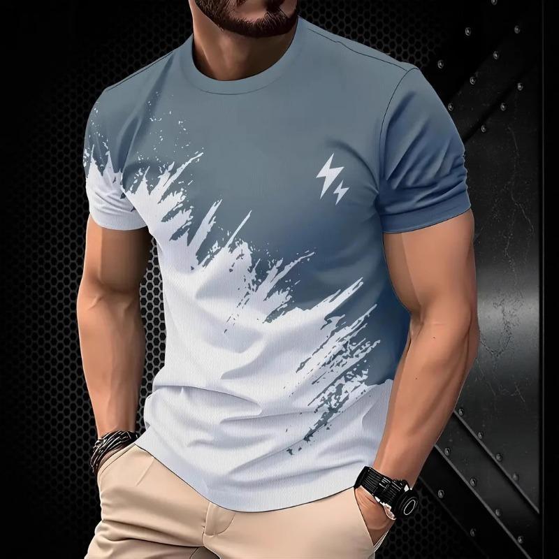 Men's 3D Printed T-Shirt Breathable Quick Drying Sports Top Short Sleeve O-Neck Pullover Casual Top
