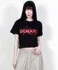 Deumakeu Logo Graphic Crop Short Sleeve T-Shirt Black