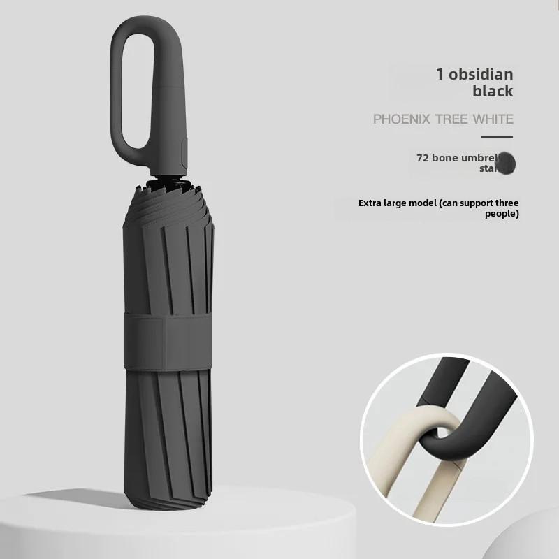 Automatic Folding Umbrella For Men Women Sun Rain Dual Purpose Umbrella Reverse Folding Feature