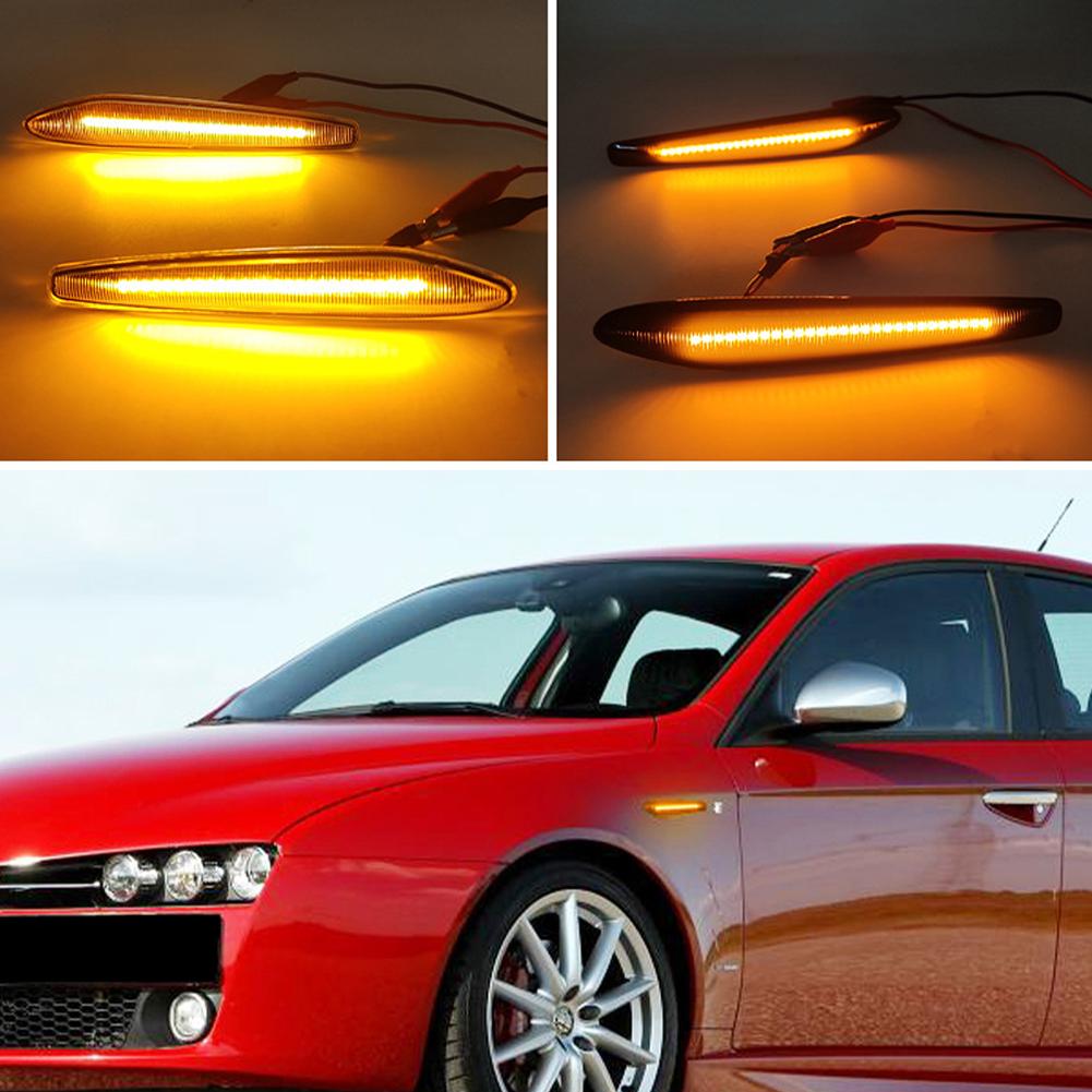 2Pcs LED Car Blinker Light Car Dynamic Side Marker Turn Signal Lamp For 159 typ 939 2005-2012 Brera typ 939 2005-2012