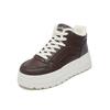Winter Warm Snow Boots for Women Non-Slip Chunky Platform Sneakers With Faux Fur Lined Lace-Up Tennis Walking Shoes Women's Comfortable Short Booties