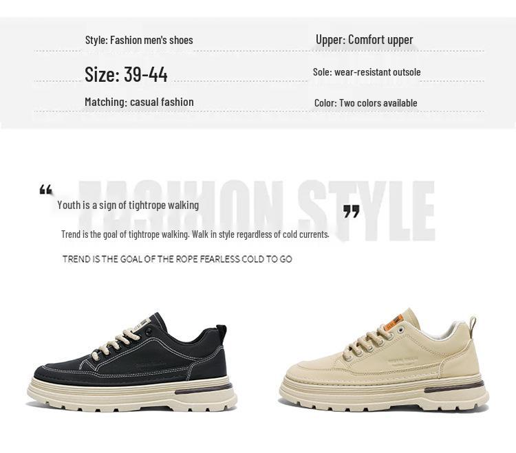 Men's Autumn Martin Boots: Trendy Leather Ankle Boots with Thick Soles for Work, Casual, and Skate.