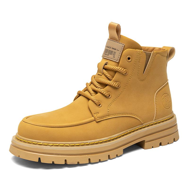 

Men s Martin boots, trendy rhubarb boots, durable wear-resistant big-head tooling shoes big-head casual shoes British men s shoes 39