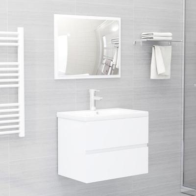 Bathroom Vanity Unit In White 60 X 38.5 X 45 Cm Made of Particleboard