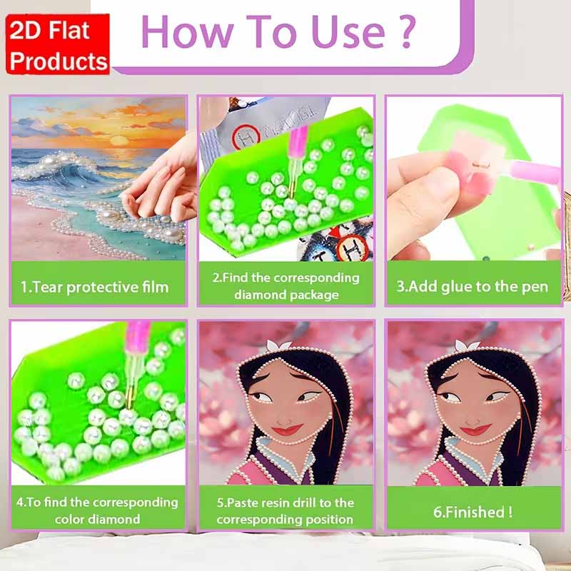 Disney Pearl Painting Mulan Art Kit Adult Beginner Home Wall Decor Special Shape