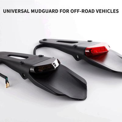 Parafango universale per fuoristrada Parafango posteriore moto con fanale posteriore a LED