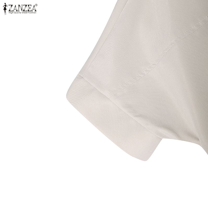 ZANZEA Abito estivo casual da donna con colletto rovesciato e maniche corte