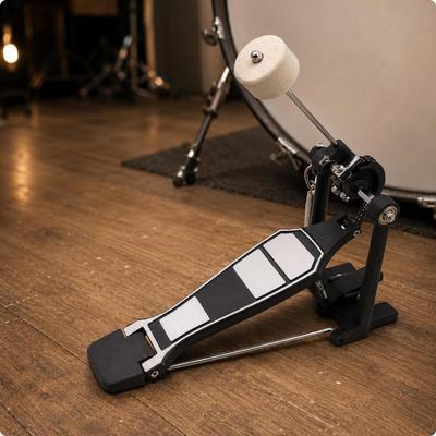 Einzelnes Bassdrum-Pedal Texturiertes Fußbrett Kette Runder Schlägel Musikalische Hardware
