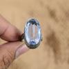 Oval Tanzanite Quartz Gemstone 925 Silver Promise Vintage Mother Birthday Ring