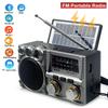 Radio Portátil FM AM SW Radio Solar Receptor de Radio Altavoz Bluetooth Tarjeta TF Unidad USB Reproductor de Música MP3 Batería Recargable