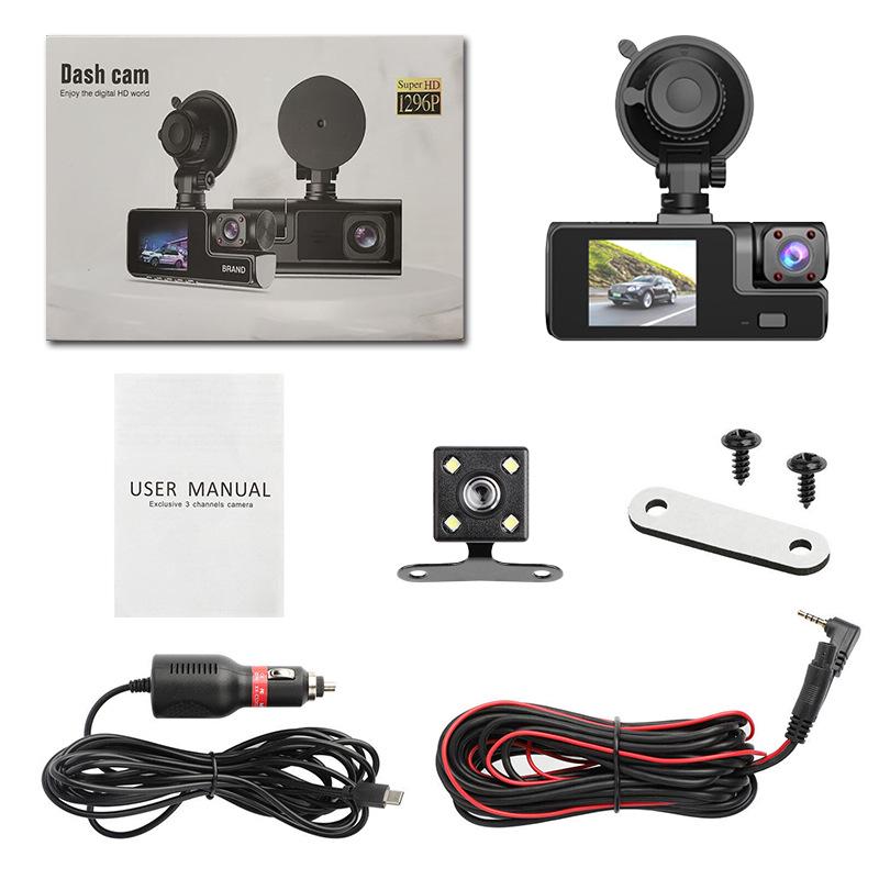 Wireless WiFi Dash Cam: HD Car Recorder with Mobile Phone Sync and Three-Way Video Capture