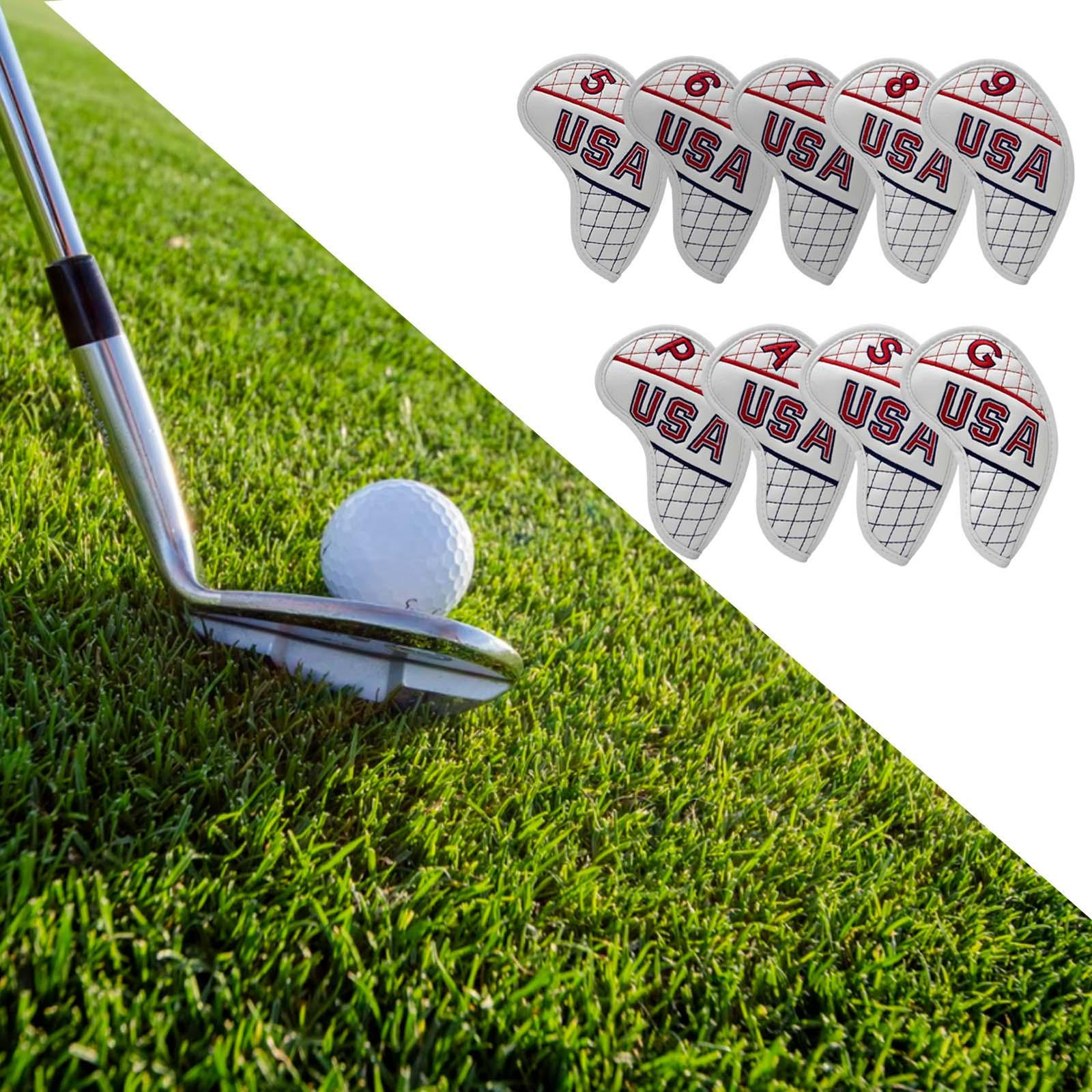 

9x golf Iron Cover Set W/ Number Case 5,6,7,8,9,P,A,S, Irons All Brands