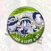 One Piece Anime Badge Pins Luffy Ace Law Childhood Cartoon Brooch Keychain Shiny Film Button Accessories Merchandise Collection